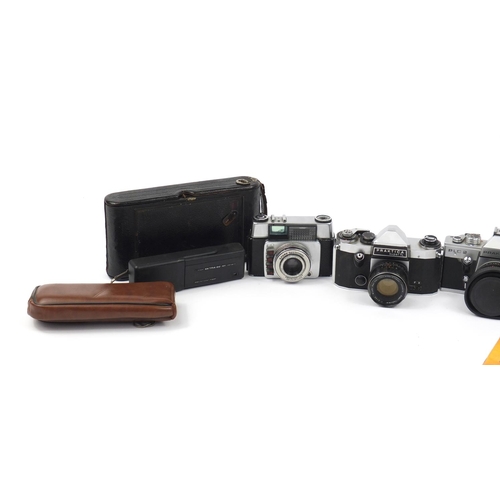 2412 - Vintage and later cameras including Microcord, Praktica and Regimat