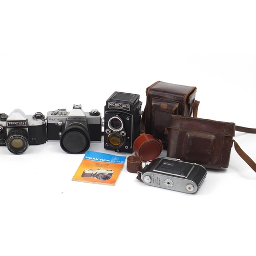 2412 - Vintage and later cameras including Microcord, Praktica and Regimat