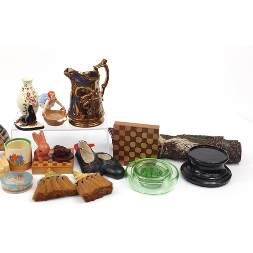 2471 - Sundry items including Clarice Cliff crocus jam pot, Zsonay Pecs vase, Carltonware seal and 1920's c... 