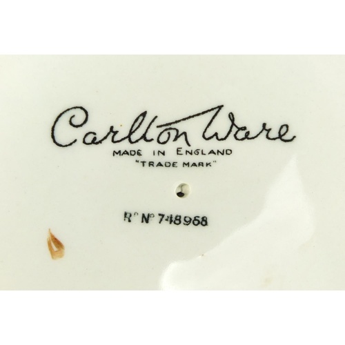 2245 - Carlton Ware leaf pattern pedestal bowl, 10.5cm high x 30cm wide