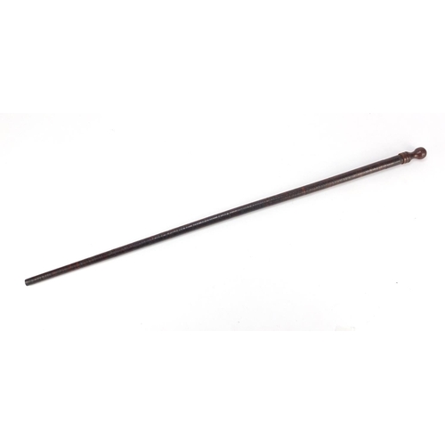 2320 - Segmented leather walking stick, 83cm in length