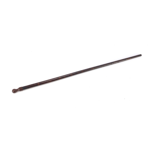 2320 - Segmented leather walking stick, 83cm in length