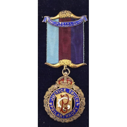 2758 - Royal Order of Buffalo silver gilt and enamel jewel