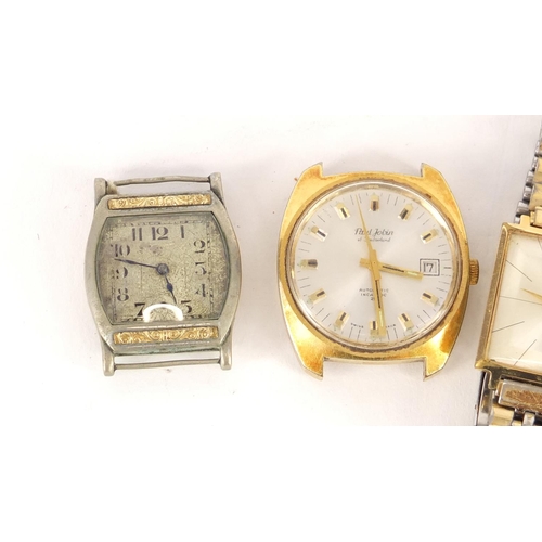 2827 - Four vintage wristwatches including two Roma examples