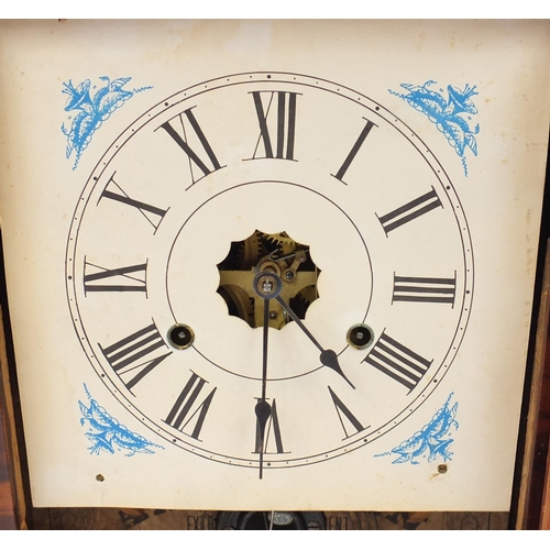 2232 - American walnut striking wall clock, 66cm high