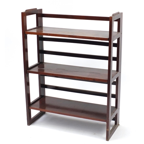 2063 - Three shelf folding bookcase, 94cm H x 71cm W x 27cm D