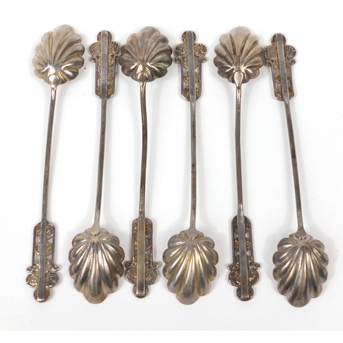 2750 - Set of six Middle Eastern silver coloured metal teaspoons, 43g