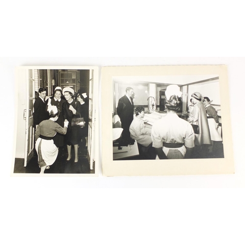 2711 - Two Royal interest black and white press photographs, the larger 22cm x 17cm