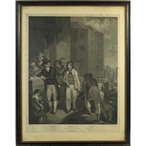 2322 - After H Singleton - Industry and Economy, early 19th century black and white etching, published 1800... 