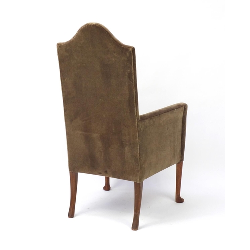 2084 - Mahogany framed high back armchair, 125cm high