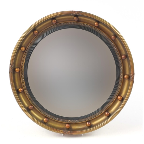2015 - Circular gilt framed convex mirror, 47cm in diameter