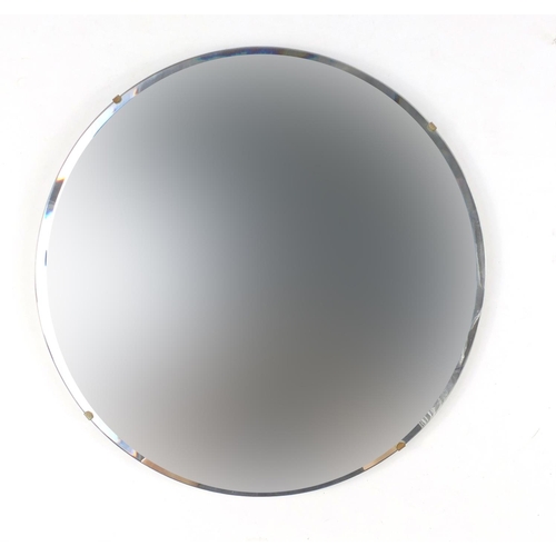 2164 - Circular wall hanging mirror with bevelled glass, 51cm in diameter
