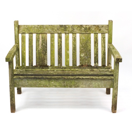 2140 - Teak garden bench, 115cm in length