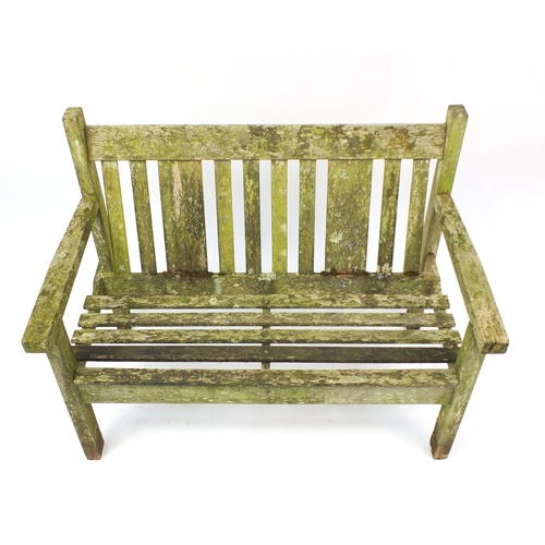 2140 - Teak garden bench, 115cm in length