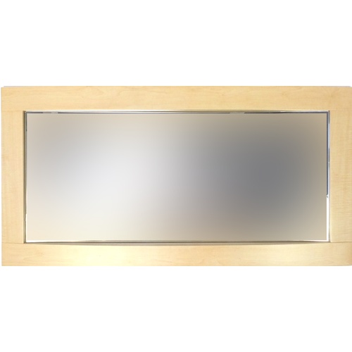 2125 - Contemporary rectangular light wood mirror, 120cm x 60cm