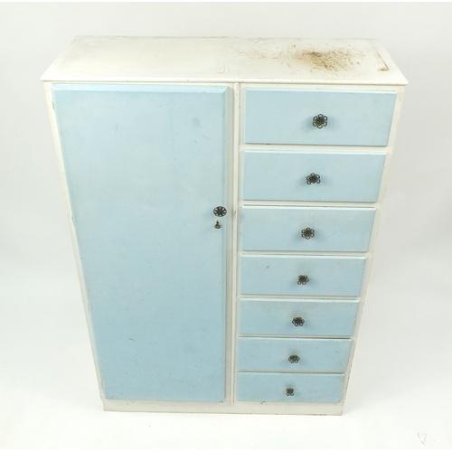 2091 - 1950/60's tallboy fitted with seven drawers, 143cm H x 99cm W x 38cm D