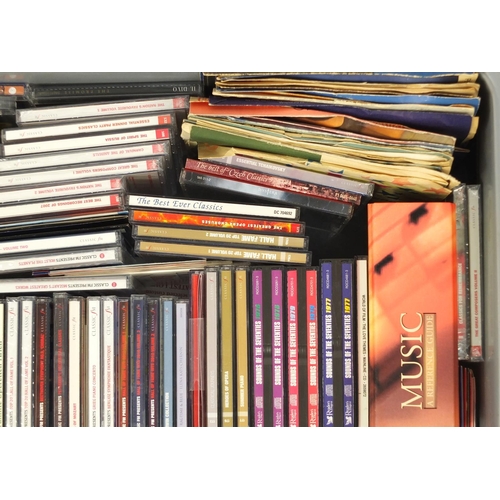 2522 - Collection of mostly classical CD's and 45 rpm records including Mozart, The Master Works