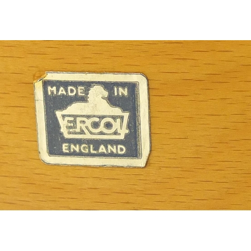 2053 - Ercol light elm Windsor stick back arm chair, 83cm high