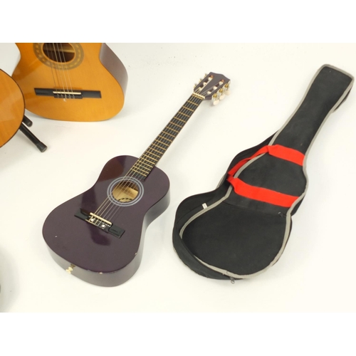 2223 - Three acoustic guitars, two with cases including Jose Ferrer and Palma