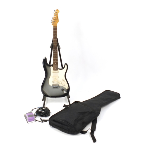 2230 - Aria Stg series six string electric guitar with case and accessories, serial number CH095497