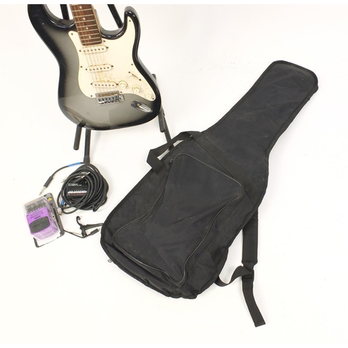 2230 - Aria Stg series six string electric guitar with case and accessories, serial number CH095497