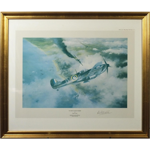 2298 - After Robert Taylor - Victory over Dunkirk, print in colour signed by Bob Stanford-Tuck, framed, 59.... 