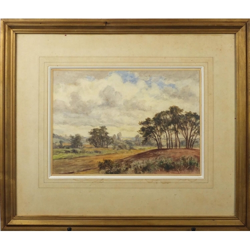 2277 - Windy landscape, early 20th century watercolour, mounted and framed, 33cm x 23.5cm