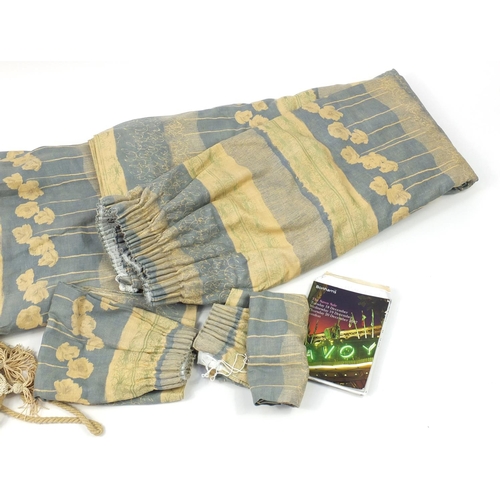 2127 - Pair of curtains from the Savoy Hotel, provenance Bonhams lot 641 Savoy sale 2007