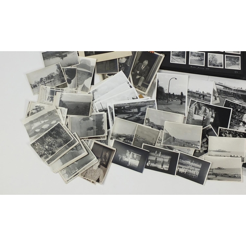 2704 - Vintage black and white photographs, mostly arranged in albums including some of ships and planes da... 