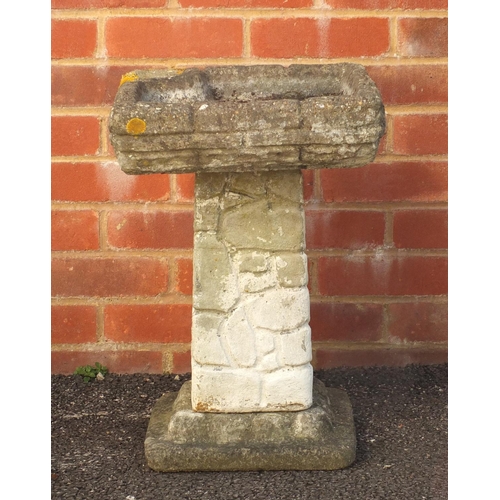 2152 - Stoneware garden birdbath, 52cm high