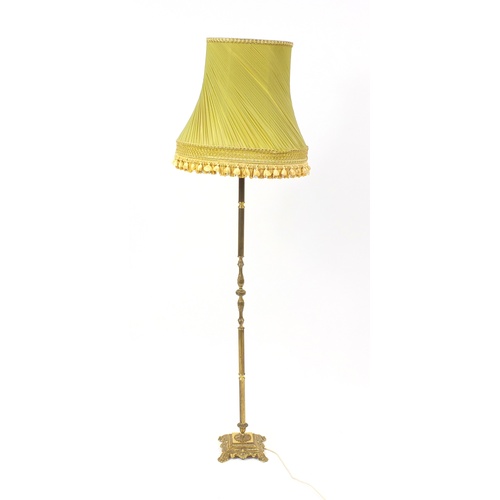 2018 - Brass standard lamp with shade