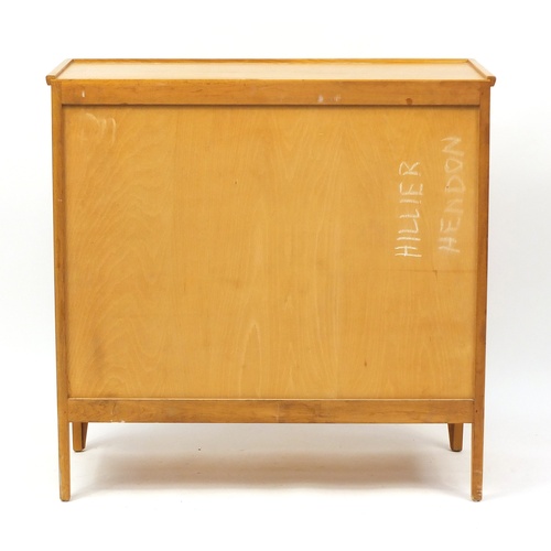 2038 - Light oak four drawer chest with brass handles, 90cm H x 92cm W x 41cm D