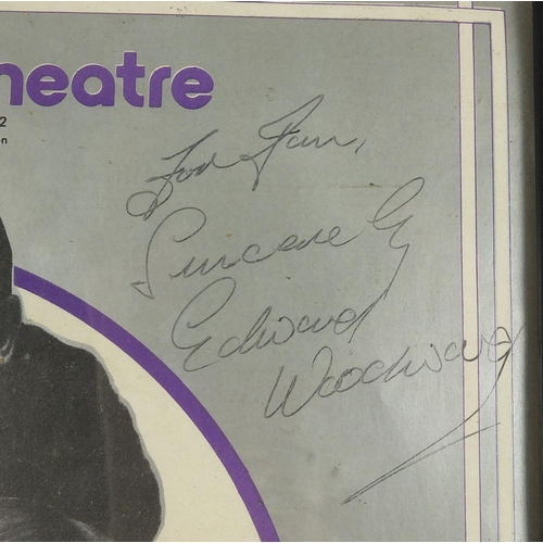 2664 - Hay Market Theatre poster for 'On Approval' signed by Edward Woodward,  together with a theatrical p... 