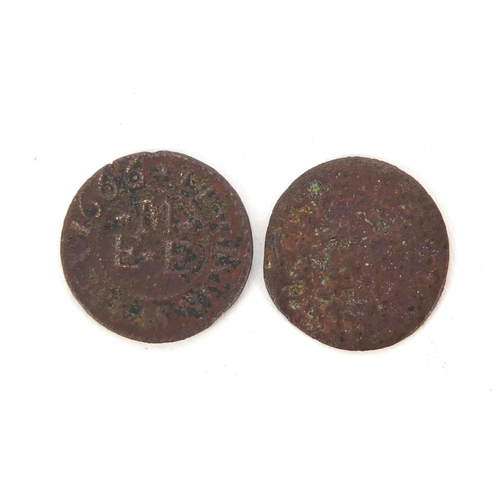 2975 - Two 1666 Sussex tokens