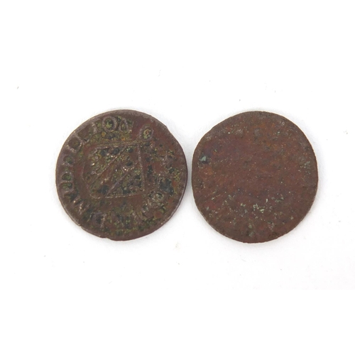 2975 - Two 1666 Sussex tokens