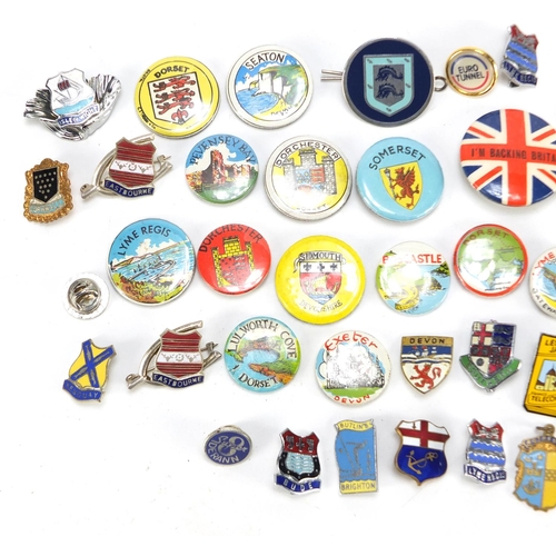 2978 - Vintage and later badges including Hastings, Cornwall and Dorchester