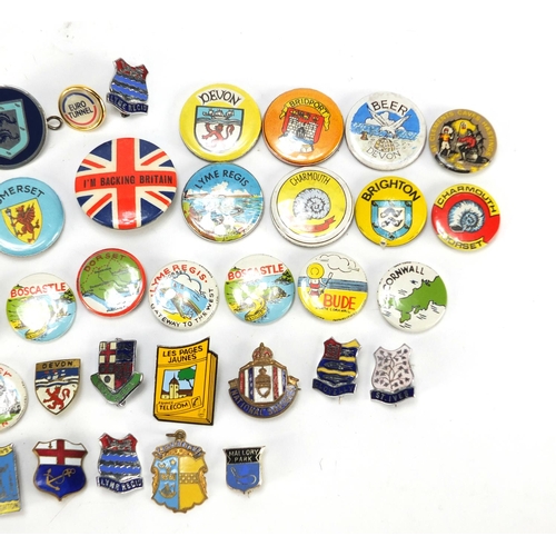 2978 - Vintage and later badges including Hastings, Cornwall and Dorchester