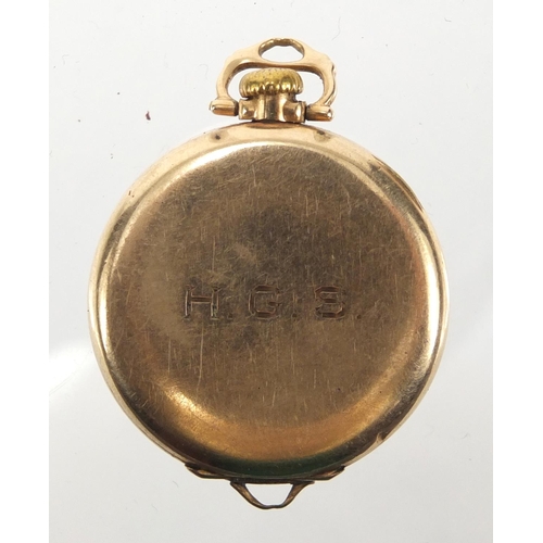 2983 - Ladies gold plated Waltham pocket watch, 25mm in diameter