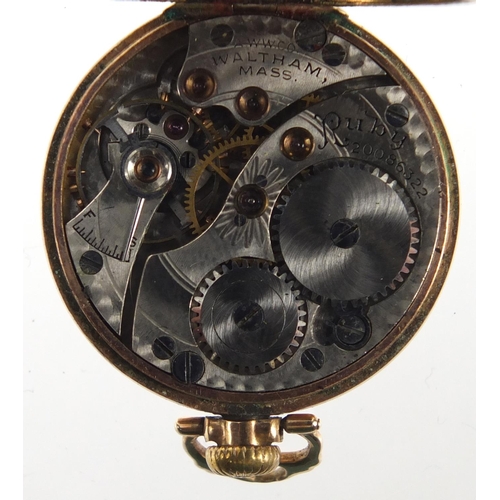 2983 - Ladies gold plated Waltham pocket watch, 25mm in diameter