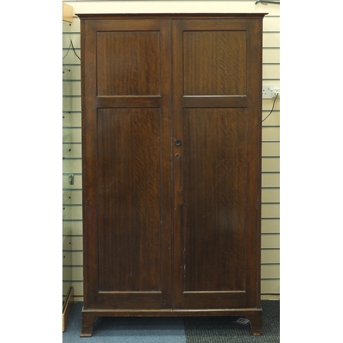 2071 - Mahogany two door wardrobe, 184cm H x 108cm W x 54cm D
