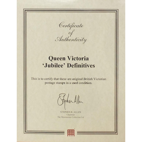 2697 - Queen Victoria Jubilee Definitives stamp with certificate of authenticity arranged in a folder