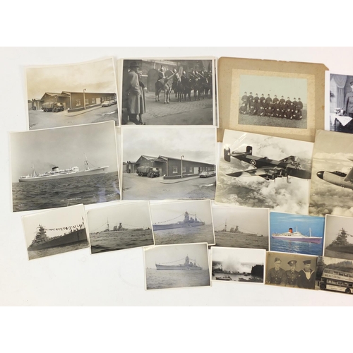 2699 - Mostly military interest black and white photographs of ships, planes and officers, some press relea... 