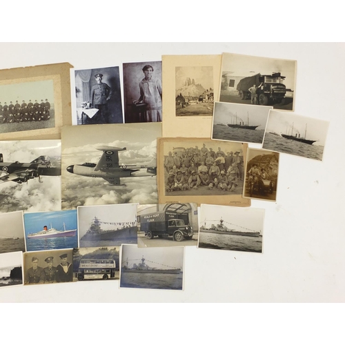 2699 - Mostly military interest black and white photographs of ships, planes and officers, some press relea... 