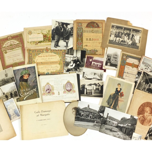 2708 - 19th Century and later ephemera and social history including black & white photographs and postcards