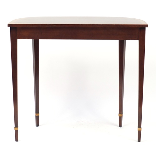 2106A - Inlaid mahogany console table with square tapering legs, 81cm H x 92cm W x 44cm D