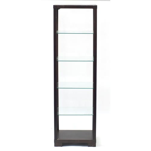 2137 - Glazed display cabinet fitted with four glass shelves, 179cm H x 53.5cm W x 42cm D
