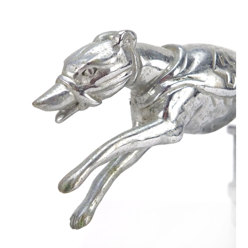 765 - Vintage chrome plated greyhound car mascot, impressed copyright AEL, 15cm in length