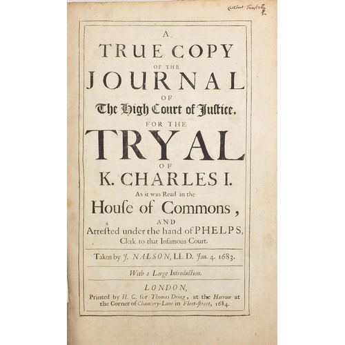 391 - True copy of the journal of the High Court of Justice for the Tryal of King Charles I, late 17th cen... 