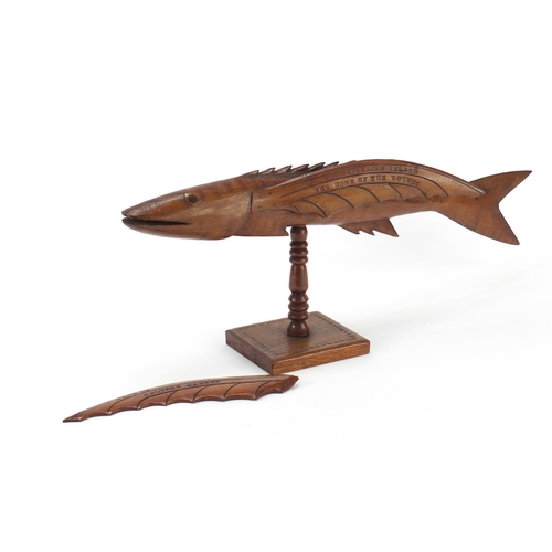 100 - Pitcairn Island carved wood flying fish made by Calvert Warren, 46cm in length