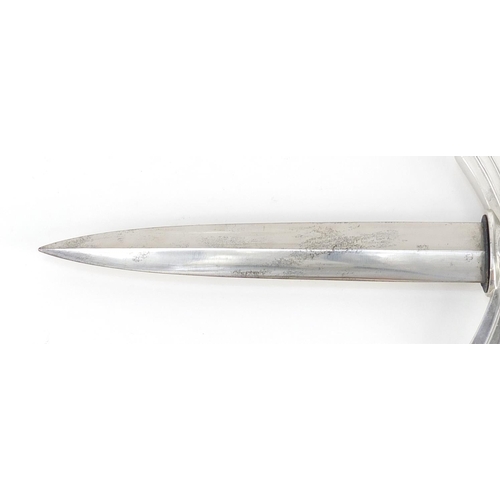 147 - German military interest first Luftwaffe DLV flyers knife by E & F Horster, 36cm in length